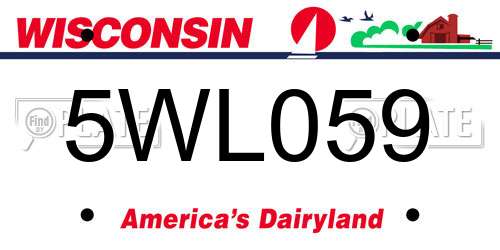 5WL059 Wisconsin License Plate