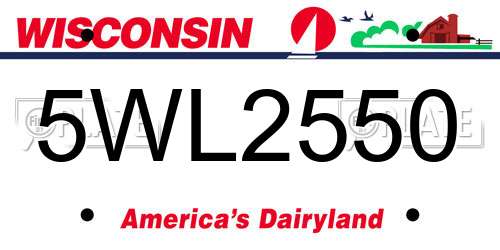 5WL2550 Wisconsin License Plate
