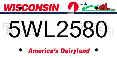 5WL2580 Wisconsin License Plate