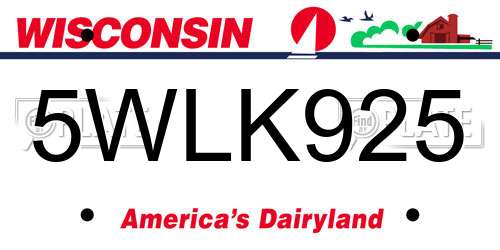 5WLK925 Wisconsin License Plate