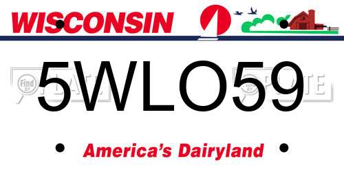 5WLO59 Wisconsin License Plate