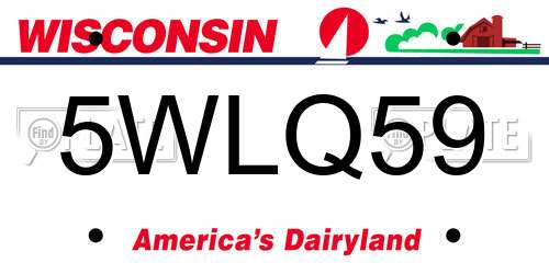5WLQ59 Wisconsin License Plate
