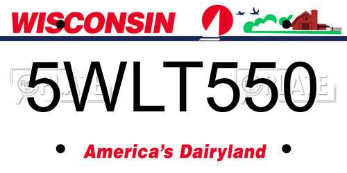 5WLT550 Wisconsin License Plate