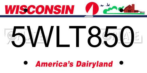 5WLT850 Wisconsin License Plate