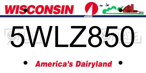 5WLZ850 Wisconsin License Plate
