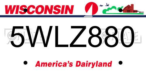 5WLZ880 Wisconsin License Plate