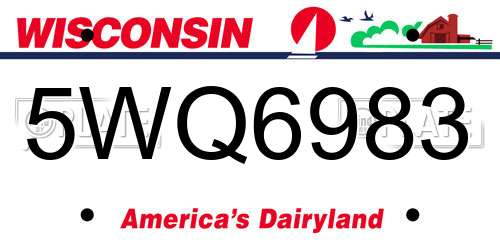 5WQ6983 Wisconsin License Plate