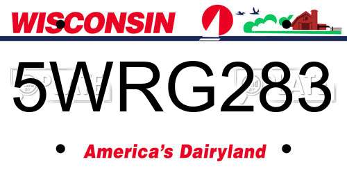5WRG283 Wisconsin License Plate