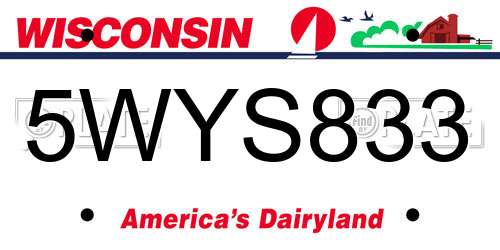 5WYS833 Wisconsin License Plate