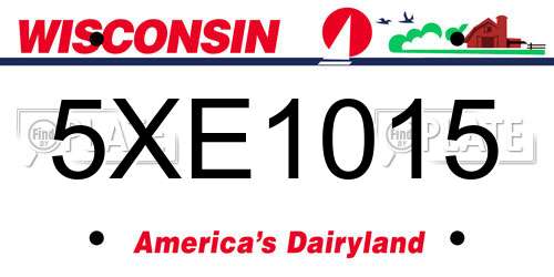 5XE1015 Wisconsin License Plate