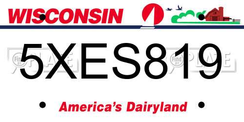 5XES819 Wisconsin License Plate