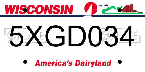5XGD034 Wisconsin License Plate