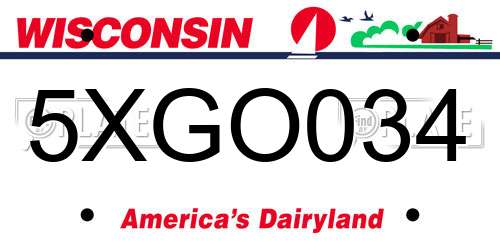 5XGO034 Wisconsin License Plate