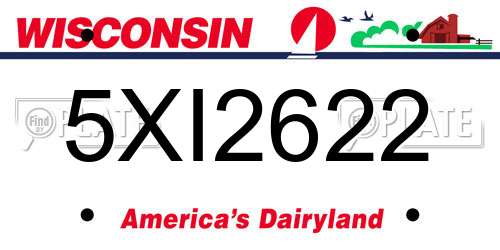 5XI2622 Wisconsin License Plate