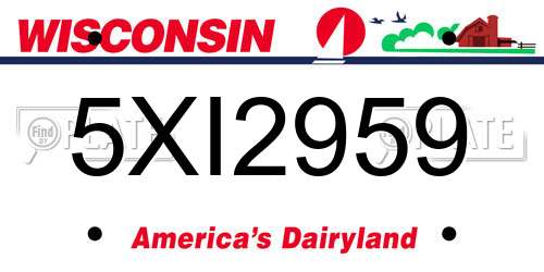 5XI2959 Wisconsin License Plate
