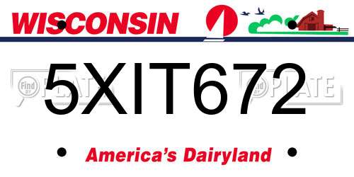 5XIT672 Wisconsin License Plate