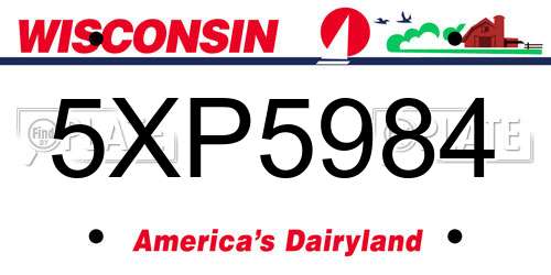 5XP5984 Wisconsin License Plate
