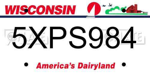 5XPS984 Wisconsin License Plate