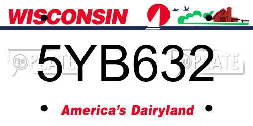 5YB632 Wisconsin License Plate