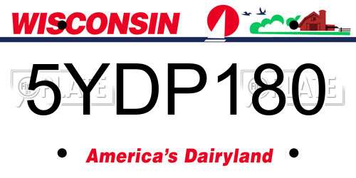 5YDP180 Wisconsin License Plate