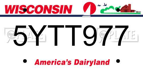 5YTT977 Wisconsin License Plate