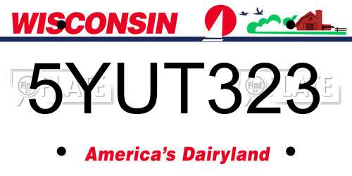 5YUT323 Wisconsin License Plate