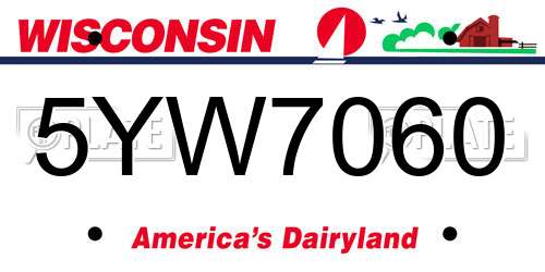 5YW7060 Wisconsin License Plate