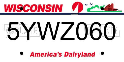 5YWZ060 Wisconsin License Plate