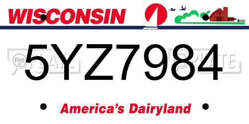5YZ7984 Wisconsin License Plate