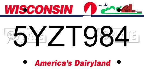 5YZT984 Wisconsin License Plate
