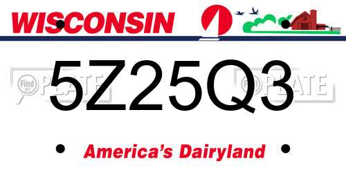 5Z25Q3 Wisconsin License Plate