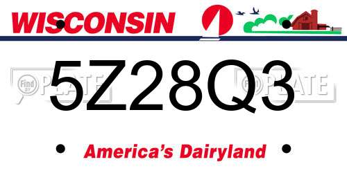 5Z28Q3 Wisconsin License Plate