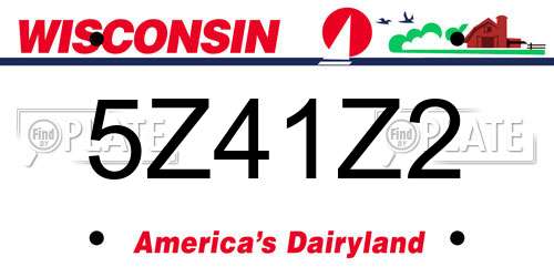 5Z41Z2 Wisconsin License Plate
