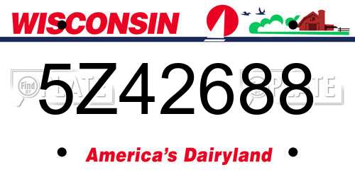 5Z42688 Wisconsin License Plate