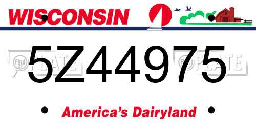 5Z44975 Wisconsin License Plate