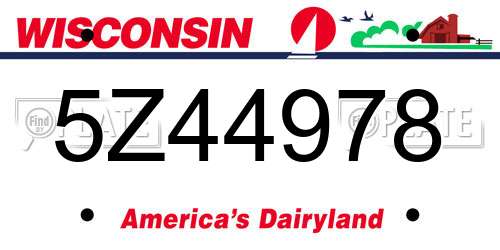 5Z44978 Wisconsin License Plate