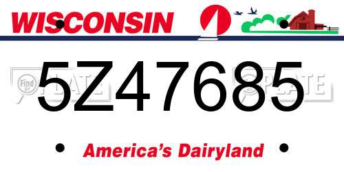 5Z47685 Wisconsin License Plate