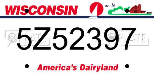 5Z52397 Wisconsin License Plate