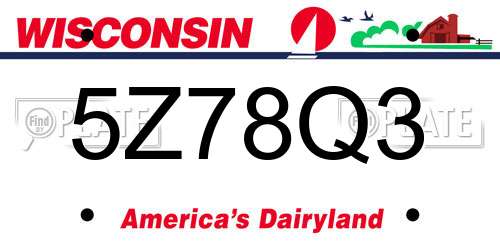 5Z78Q3 Wisconsin License Plate