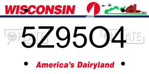5Z95O4 Wisconsin License Plate