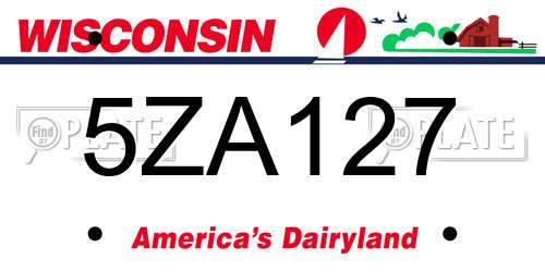 5ZA127 Wisconsin License Plate