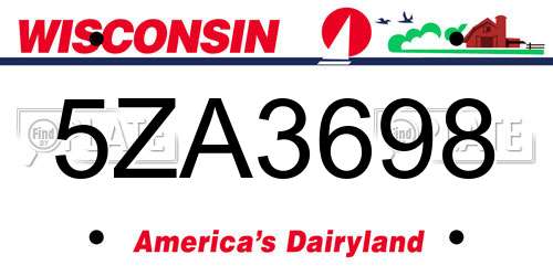 5ZA3698 Wisconsin License Plate