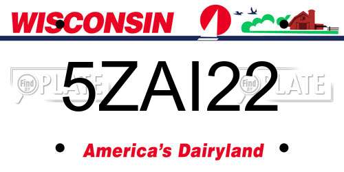 5ZAI22 Wisconsin License Plate
