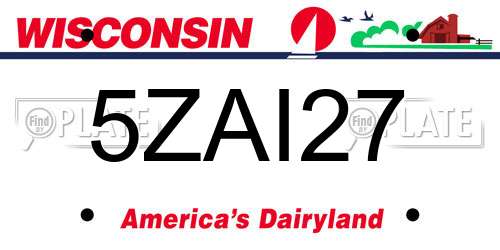 5ZAI27 Wisconsin License Plate