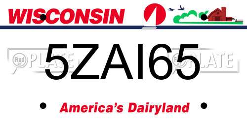 5ZAI65 Wisconsin License Plate