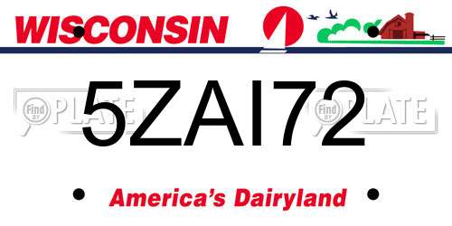 5ZAI72 Wisconsin License Plate