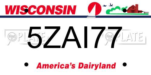 5ZAI77 Wisconsin License Plate