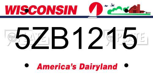 5ZB1215 Wisconsin License Plate