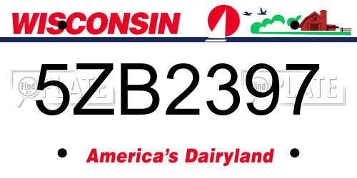 5ZB2397 Wisconsin License Plate