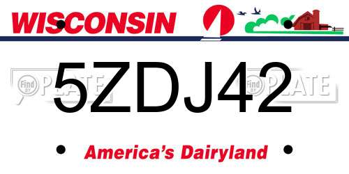 5ZDJ42 Wisconsin License Plate